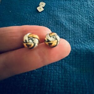 Elegant Gold and Silver Knot Earrings